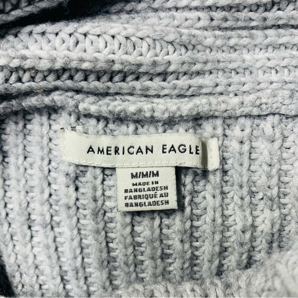 American Eagle two tone chunky knit Women’s long sleeve sweater size M - Picture 5 of 6